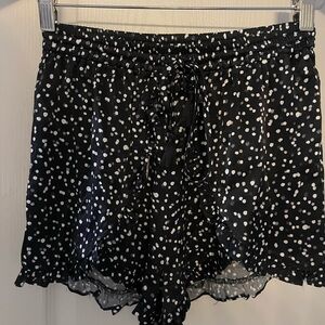 bebe Black and White Polka Dot Shorts